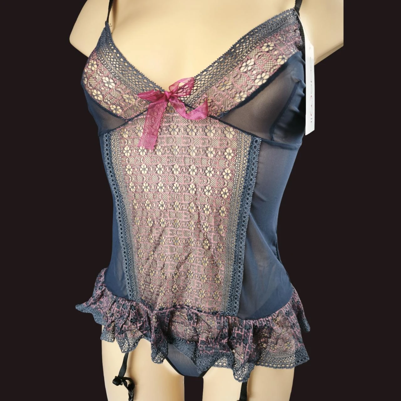 Conjunto de lingerie Guêpière + String Marca Casmir "Elise Corset" Novo G/GG 40/42 – photo 14